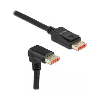 DeLOCK DisplayPort Kabel Stecker gerade zu Stecker 90° unten gewinkelt 8K 60 Hz 3 m