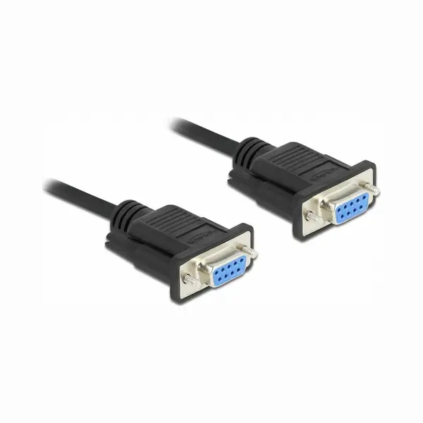 DeLOCK Seriell Kabel Rs-232 D-Sub 9 Buchse zu Buchse Nullmodem mit schmalem Steckergehäuse - Full Handshaking - 2 m thumbnail