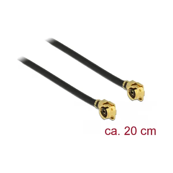 DeLOCK 89608 Koaxialkabel 1.13 0,2 m Mhf (I-Pex) Schwarz, Gold thumbnail