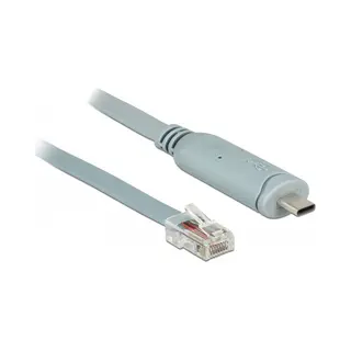 DeLOCK 89893 Serien-Kabel Grau 1 m Usb 2.0 Type-C RJ45