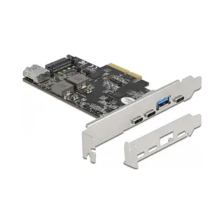 DeLOCK Pci Express x4 Karte zu 3 x Usb Type-C + 2 x Usb Typ-A - SuperSpeed Usb 10 Gbps - Low Profile Formfaktor