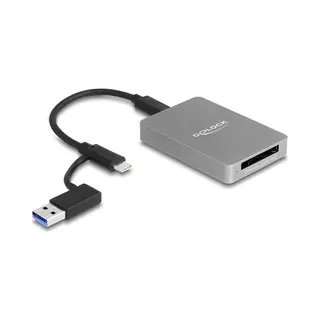 DeLOCK Usb Type-C Card Reader im Aluminium Gehäuse für CFexpress oder Xqd Speicherkarten