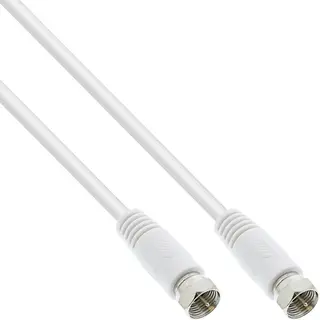 InLine Sat-Anschlusskabel, 2x geschirmt, 2x F-Stecker, >75dB, weiß, 5m
