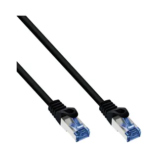 InLine Patchkabel, Cat.6A, S/Ftp, Pur industrial, schwarz, 1m
