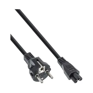 InLine Netzkabel für Notebook, 3pol Kupplung, schwarz, 0,3m