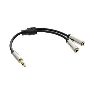 InLine S-99250 audio cable 0.15 m 3.5mm 2 x 3.5mm Black, Silver