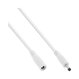 InLine Verlängerungskabel, Dc Stecker 4,0x1,7mm, weiß, 0,5m