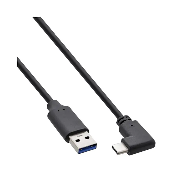InLine Usb 3.2 Kabel, Usb-C Stecker gewinkelt an A Stecker, schwarz, 1,5m thumbnail
