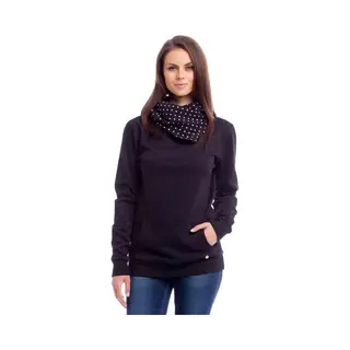 Pussy Deluxe Cross Over Dotty Kapuzenpullover Schwarz In L