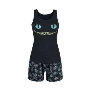 Alice In Wonderland Cheshire Cat - Smile Pyjama Black