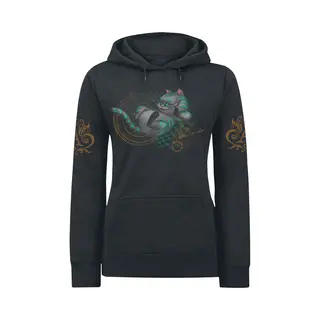 Alice In Wonderland Cheshire Cat - About Time Hoodie Black