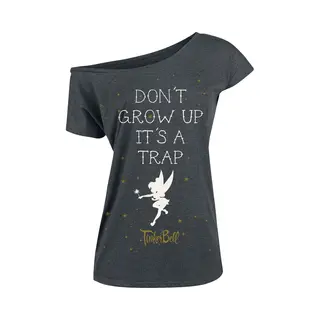 Peter Pan Tinker Bell - Don't Grow Up T-Shirt Mottled Dark Grey