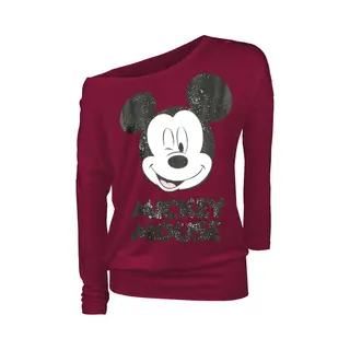 Mickey Mouse Twinkle Long-sleeve Shirt Red