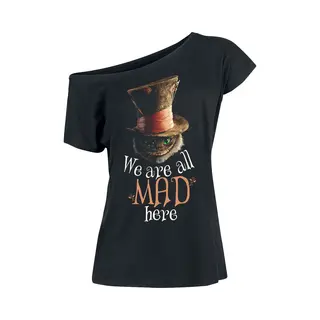 Alice In Wonderland We Are All Mad Here T-Shirt Black