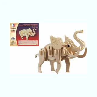 Cornelissen Houten Dieren 3D Puzzel Olifant - 20 Cm - Speelgoed Bouwpakket - Kinderen