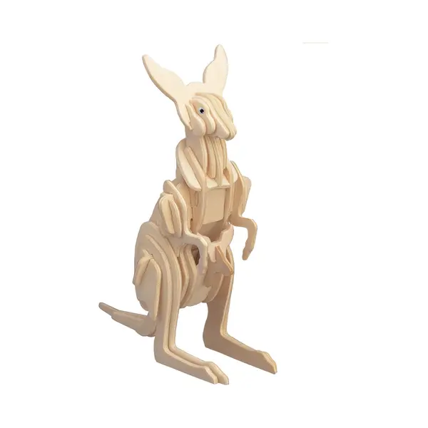 Houten Dieren 3D Puzzel Kangoeroe - Speelgoed Bouwpakket 23 X 18, 5 X 0, 3 Cm. thumbnail