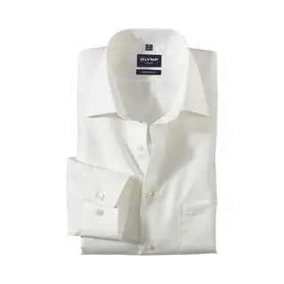 Olymp Herren Oberhemd Langarm - Level Five, Comfort Fit, 100% Baumwolle & Ny Kent Kragen - Pflegeleichtes Hemd Herren - Creme - Beige