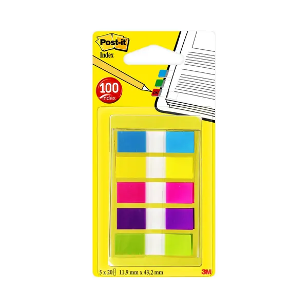 Indextabs Post-it 6835 11.9x43.1mm 3+2 Gratis Assorti 100 Tabs thumbnail