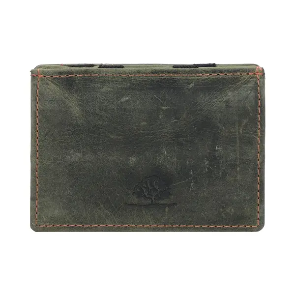 Greenburry, Herren, Portemonnaie, Vintage Geldbörse Leder 7.5 Cm, Grün thumbnail