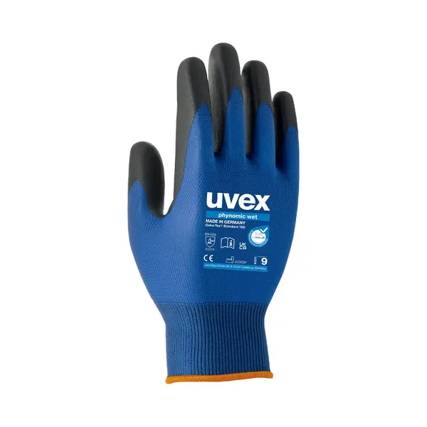 Uvex 6006009 beschermende handschoen Blauw, Grijs Elastaan, Polyamide 1 stuk(s) thumbnail