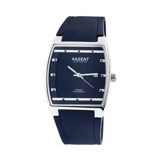 Akzent Exclusive Herenhorloge Met Gesp Van Siliconen En Datum, 2500002, Blauw, Riem