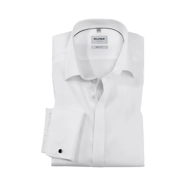 Olymp Level Five Gala Shirt Wit, Effen thumbnail