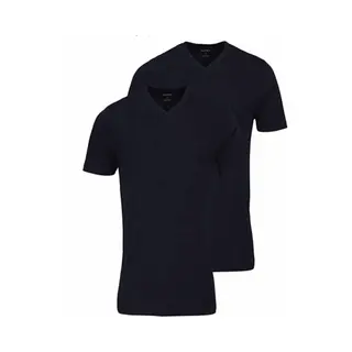 Olymp Herren T-Shirt Doppelpack V-Ausschnitt- Schwarz, L