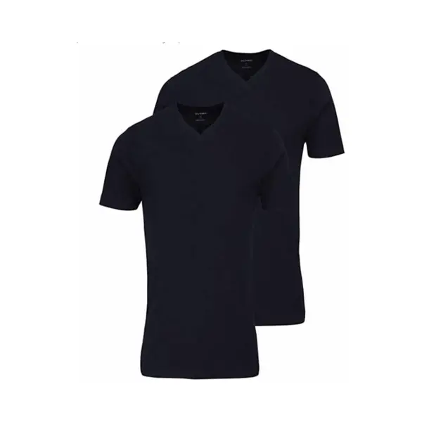 Olymp Herren T-Shirt Doppelpack V-Ausschnitt- Schwarz, L thumbnail