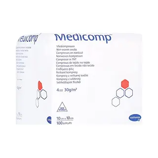 Hartmann H Hartmann 4218252 Medicomp Vliesstoffkompresse, Unsteril, 4fach, 10cm X 10cm, 100 Stück
