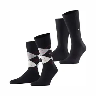 Burlington Herren Socken Everyday Mix Multipack M So Baumwolle Gemustert 2 Paar, Schwarz Black 3000, 40-46