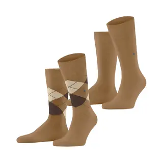 Burlington Socken Everyday Argyle Mix 2-Pack (2-Paar, 3er Pack) Atmungsaktiv