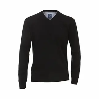 Redmond Casual Trui V-hals Zwart, Effen