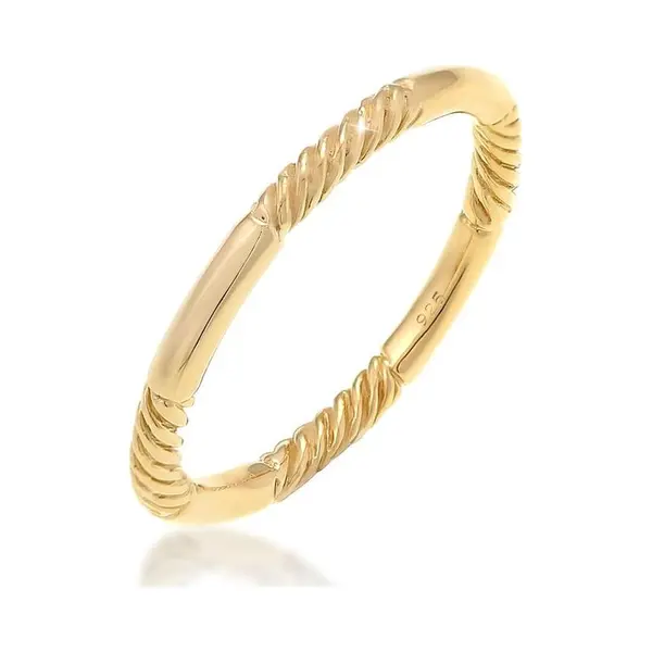 Elli - Ring - Dames Band Basic Stacking Gedraaid In Verguld 925 Sterling Zilver - Dames thumbnail