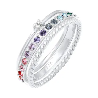 Elli Ring 'Rainbow' Gemengde Kleuren / Zilver