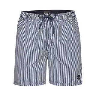 Phil & Co Gestreepte Zwemshort Heren Blauw / Wit - Maat Xxl - Zwembroek