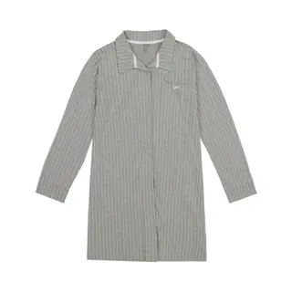 By Louise Dames Pyjama Nachthemd Lange Mouw Grijs Gestreept - Maat M