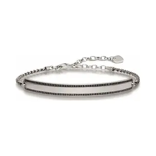 Thomas Sabo, Armbanden, Zwarte Pavé Armband, (19.50 cm, Zilver)