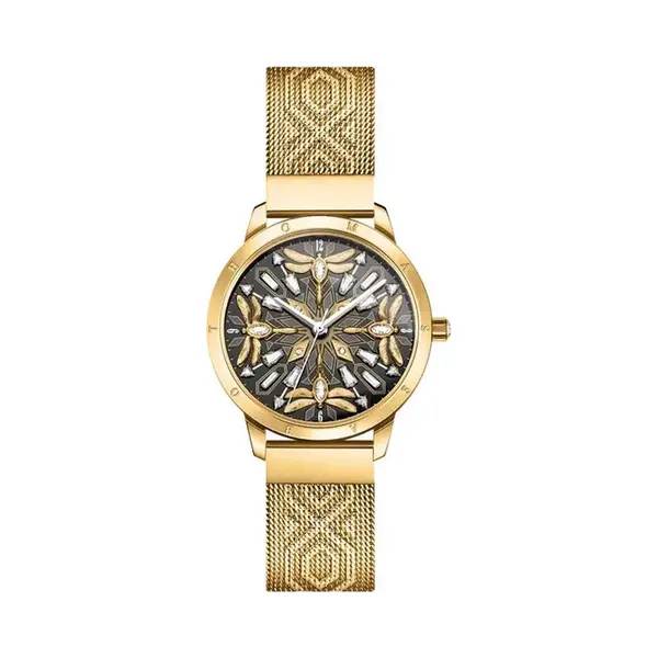 Thomas Sabo 33 Mm Libellen Und Zirkonia Damenuhr Gold thumbnail