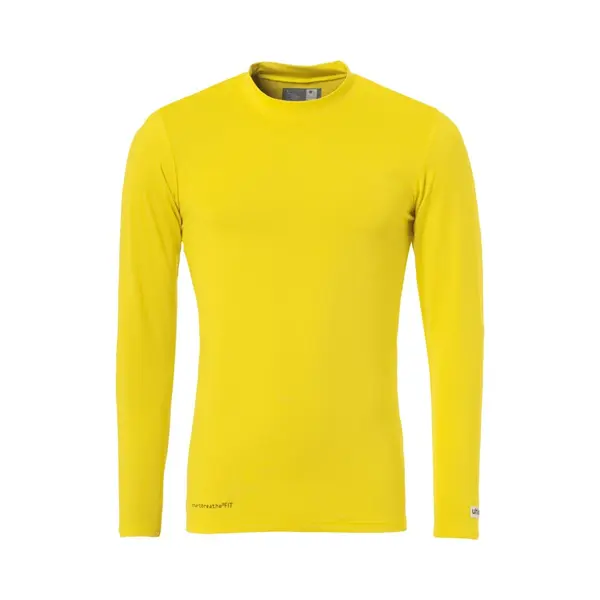 uhlsport Errea Errep Men Distinction Colors Baselayer Men's Long Arm Shirt - Lemon Yellow, M thumbnail