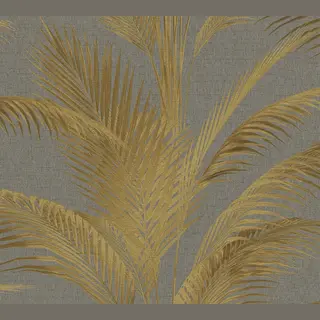 A.S. Création Livingwalls Vliestapete Palmen - Hochwertige Tapete Dschungel 399804 In Grau, Gold, Metallic - Luxustapete Designed By Michalsky