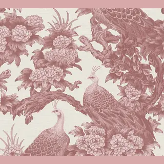 Livingwalls Vliestapete Floral - Hochwertige Tapete Mit Tieren 399824 In Rot, Creme, Rosa - Luxustapete Designed By Michalsky