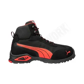 Puma Sicherheitsschuhe Madrid Mid S1PL Schwarz Rot Größe 47