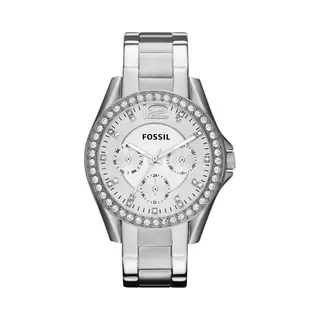 Fossil Riley Armbanduhr Männlich Quarz Silber