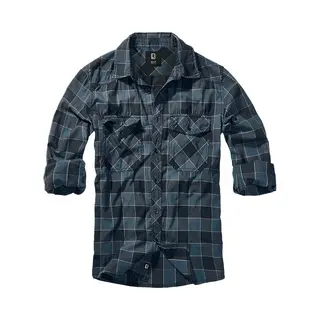 Brandit Longsleeve - Checkshirt - S Tot Xxl - Voor Mannen - Blauw-grijs-zwart