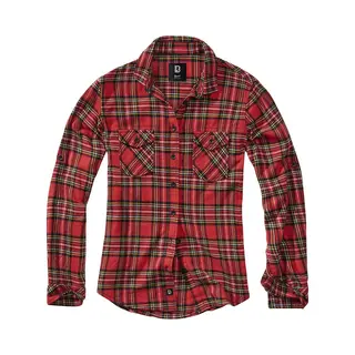Brandit Amy Tartan Flannel Checkshirt Flanel Shirt Red Black