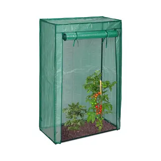 Tomatengewächshaus, Garten & Balkon, Foliengewächshaus Tomaten, Hbt, 150x100x50 Cm, Stahl & Pe-folie, Grün - Relaxdays
