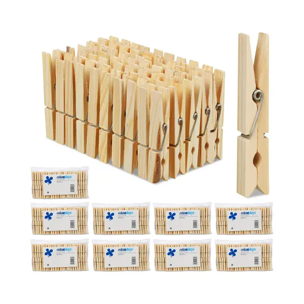 1000 X Wasknijpers Hout - Houten Knijpers - Knutselen - Ophangen Van Wasgoed thumbnail