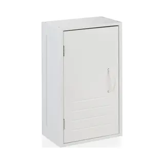 Relaxdays - Hängeschrank Bad, Verstellbare Ablage, Magnetverschluss, Hxbxt, 50 X 30 X 18, 5 Cm, Schmaler Wandschrank, Weiß