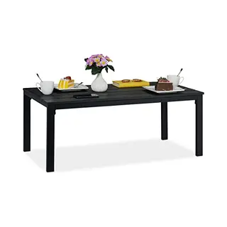 Relaxdays Rechteckiger Gartentisch In Holz-Optik 98 X 48 Cm