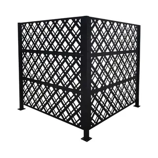 Relaxdays Mülltonnenverkleidung, Diamond, 2 Paneele Je Hxb 120 X 120 Cm, Modularer Sichtschutz, Mülltonnenzaun, Schwarz